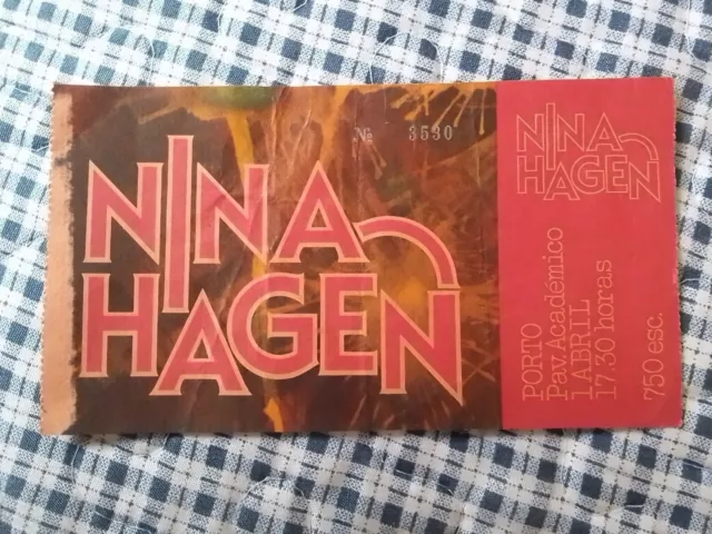 Antigua Entrada Old Ticket Entry Entrance Cantante Singer Nina Hagen Porto Musik