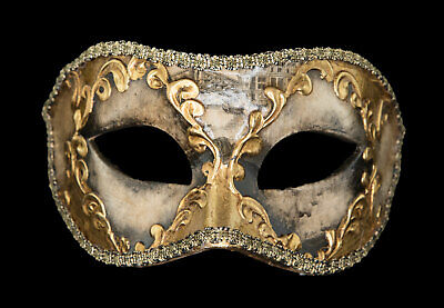Mask from Venice Colombine Ecru Grey Golden Bridge Of Rialto Fancy 295 CA2C