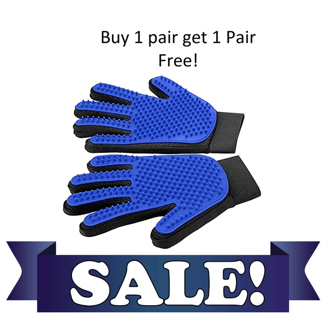 Pet Grooming Brush Gloves Supplies for Fur Removal Bathing and Dog Cat Washing