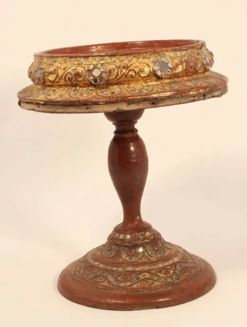 Late 19th c Burmese temple altar offering stand