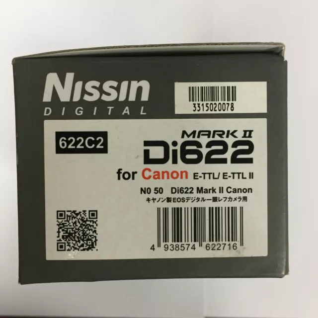 Nissin Di 622 Mark II Speedlite flash 622C2 for Canon E-TTL / ETTL II