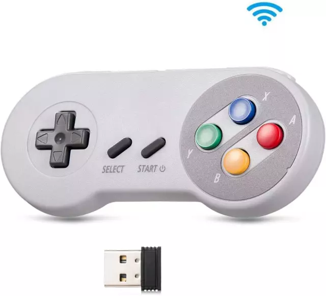 2.4Ghz Wireless SNES USB Controller for Retro Gaming,Kiwitatá Rechargeable SN...