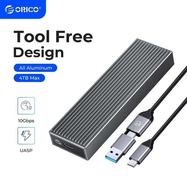 Case Orico TC20-M2 Per SSD NVMe M.2 2230 - 10 Gbps, USB-C Trasparente
