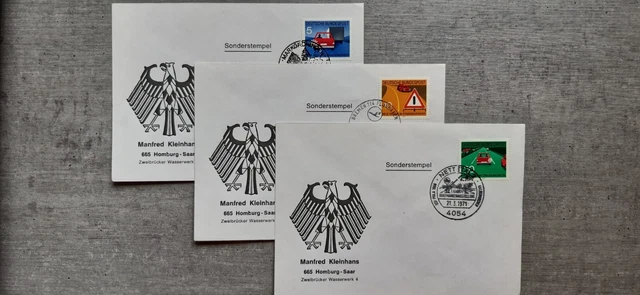 3 Briefe Deutschen Bundespost mit Sonderstempel "Neue Regeln im Strassenverkehr"