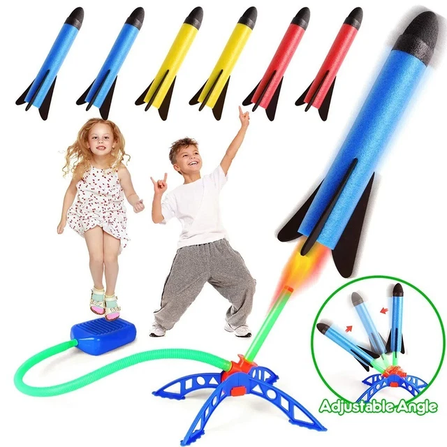 KIDS AIR ROCKET Launcher Outdoor Stomp Jump Play Sport Game Toy Set Fun