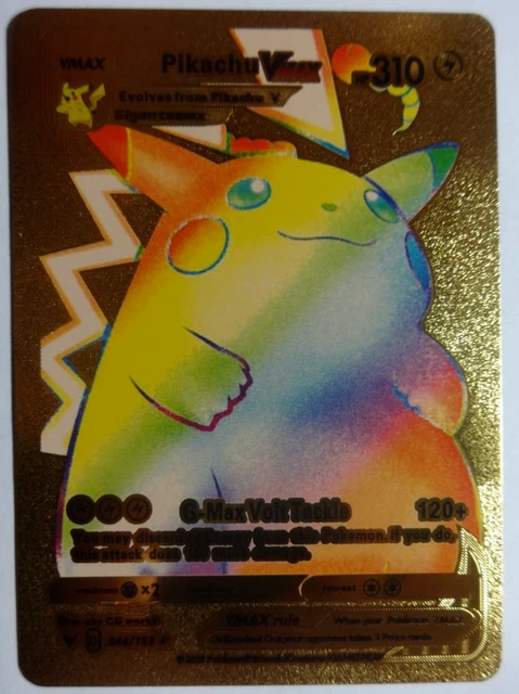 PIKACHU VMAX GIGANTAMAX Gold Foil Pokemon Card 044 185 310hp 120 dmg 