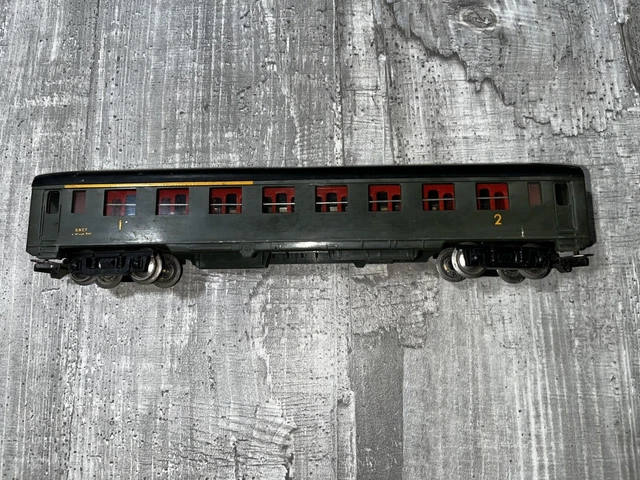 Wagon Forestier Vert Jouef HO Réf. 452 Avec Remorque - Vintage SNCF - Modélisme Ferroviaire D'occasion