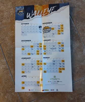 TOLEDO MUDHENS AAA 2023 Schedule Poster 2022-23 Toledo Walleye Schedule Poster $3.00 - PicClick
