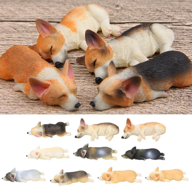 Various Miniature Lying Corgi Dog Ornament Flower Pot Figurine Terrarium Bonsai