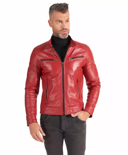 Giacca deals pelle rossa