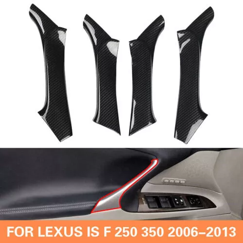 For Lexus IS F 250 350 2006-2013 Carbon Fiber Interior Door Armrest Panel Trim