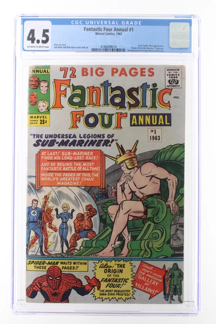 Fantastic Four Annual #1 - Marvel 1963 CGC 4.5 Early Spider-Man Appearance. Orig