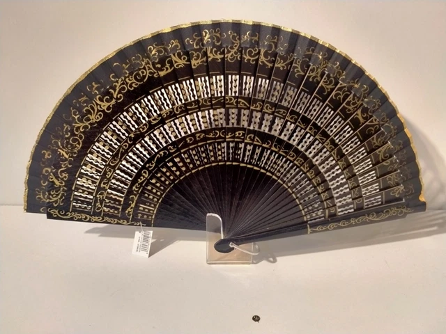 Spanish flamenco fan handmade in Seville, Spain. hand painted.
