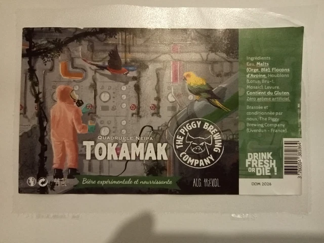 Etiquette de Bière : TOKAMAK - The Piggy Brewing Company - 54 France