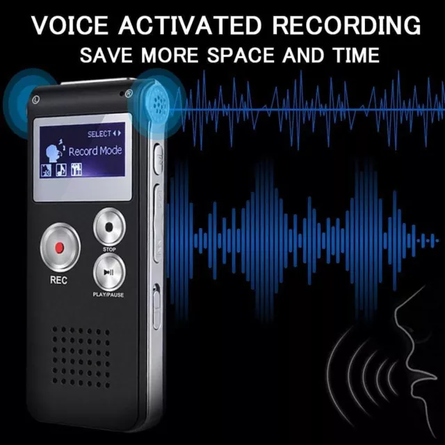 Digital Voice Recorder Dictaphone Audio Sound Recorder Mini Small Spy Lecture US 3