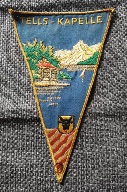 Tells-Kapelle,Switzerland Vintage pennant 20cms High