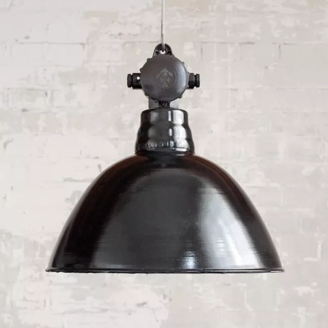 »EMATRE-M« Fabriklampe Vintage Emaille-Leuchte Industrie Antik alt Ø41cm (+)