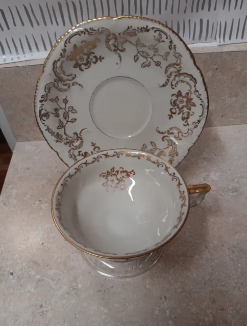 Rosenthal Selb Germany Cup & Saucer Gold  Floral Sanssouci US