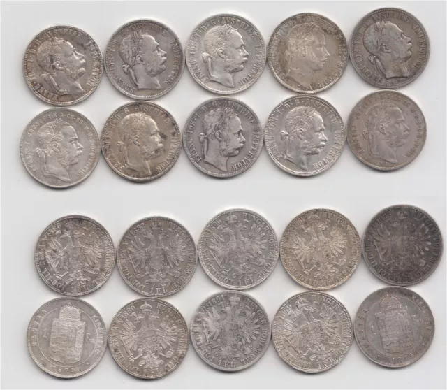 10x Gulden/ Forint- Franz Joseph I.- Silber