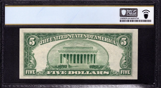 1953 B $5 Silver Certificate Note Fr.1657 Fa Block Pcgs B Choice Unc Cu 64 Ppq 2