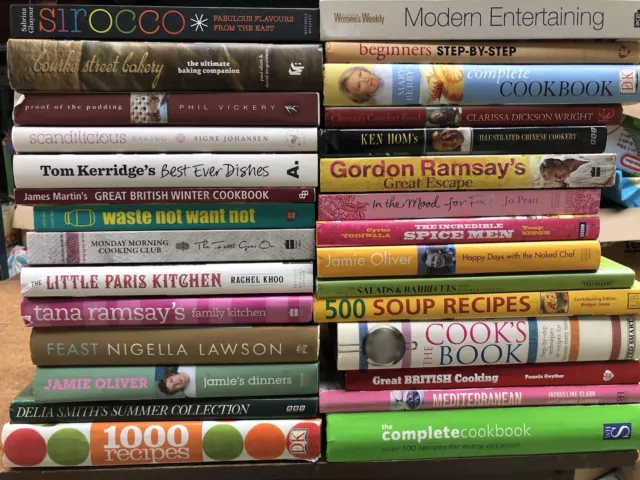 JOBLOT/WHOLESALE BOX of 20-25 COOKING /RECIPES /KITCHEN BOOKS