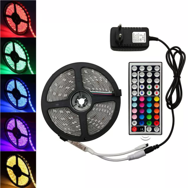 1-5M LED Stripe RGB Leiste Streifen 5050 SMD Band Wasserdicht Lichterkette 12V