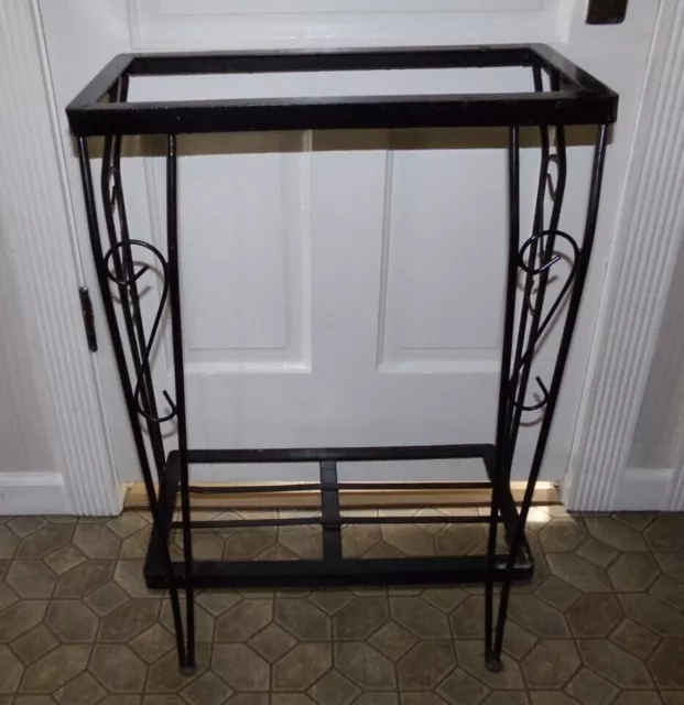 Vintage Aquarium Fish Tank Stand Accent Table Iron W Shelf Retro Mid-Century #2