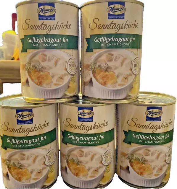 5x Keunecke Geflügelragout fin mit Champignons 5x 400g Ostprodukt