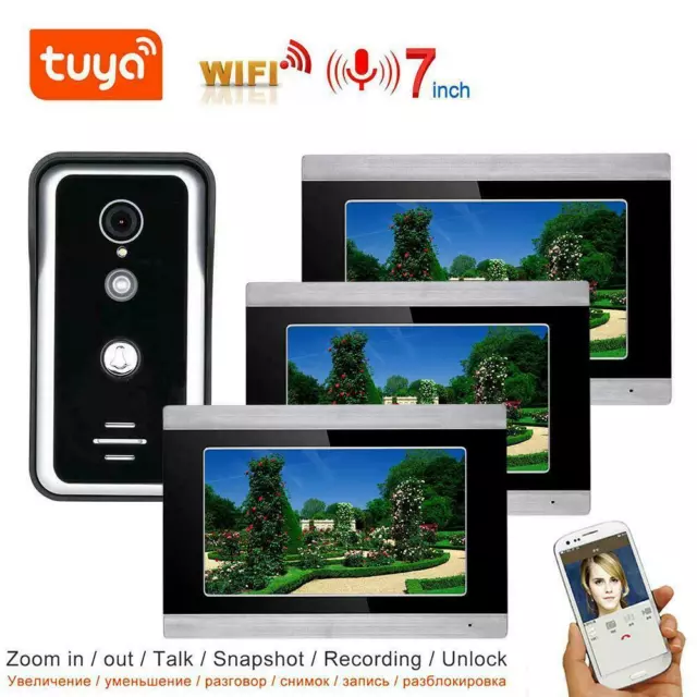 TUYA Video WIFI Video Home Intercom with 7 Inch Touch Monitor AHD 1080P Doorbell