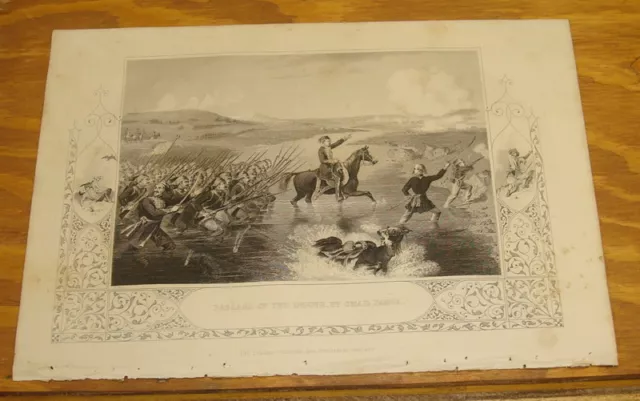 1855 CRIMEAN WAR Print/PASSAGE OF THE INGOUR, BY OMAR PASHA