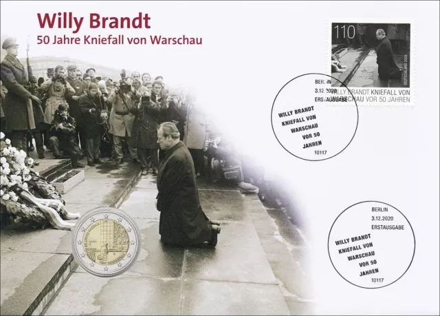 L-9430 • Numisbrief Willy Brandt - 50 Jahre Kniefall von Warschau / 2 Euro