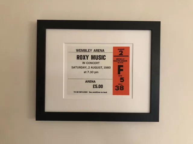 ROXY MUSIC - 1980  Wembley Arena framed ticket giclee print