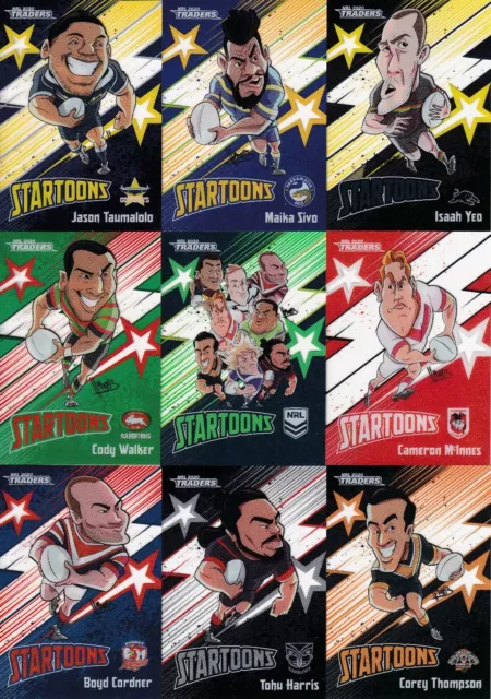 2020 NRL TRADERS STARTOONS ACETATE TRADING CARD - McInnes, Walker, Thompson, 3