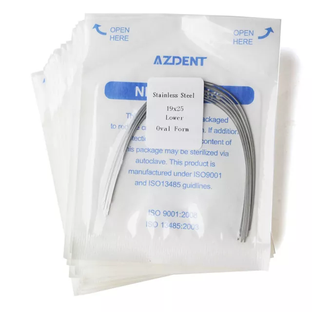 AZDENT Dental Orthodontic Arch Wires Stainless Rectangular Oval Form For Bracket