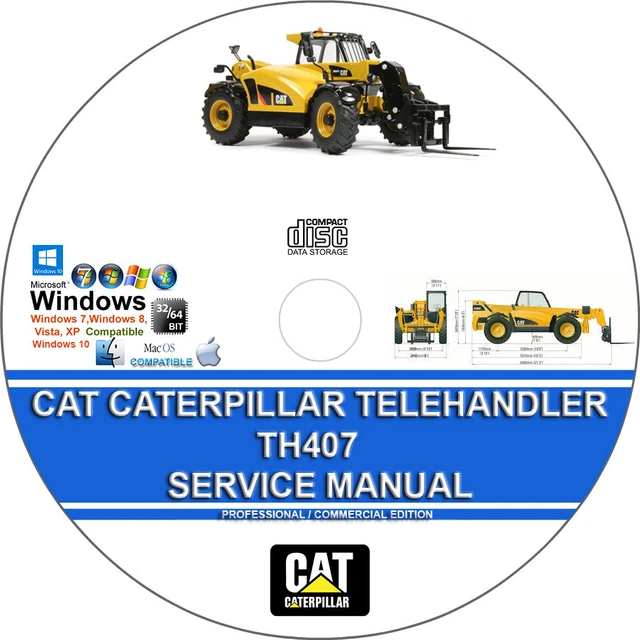 CAT CATERPILLAR TH407 Telehandler Service Repair Manual + Parts Manual ...