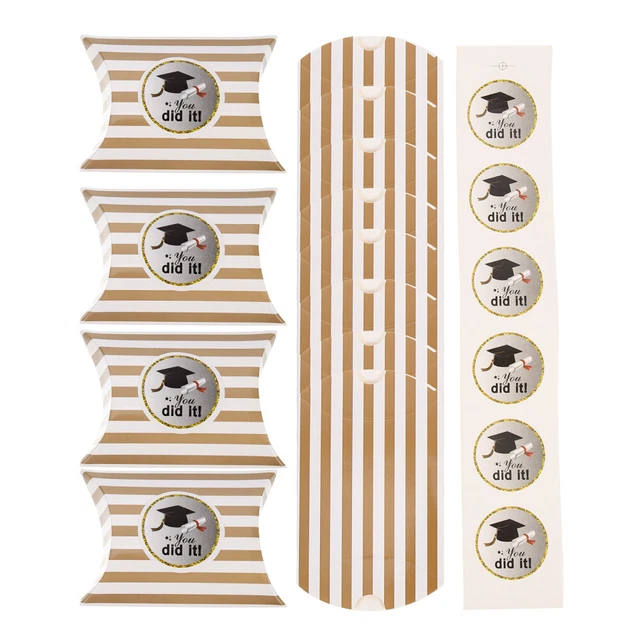 50 set scatola caramelle forma cuscino accessori per la festa di chiusura adesivi