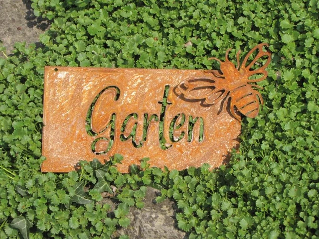 Vintage-Blechschild Garten – 30,5x20,3 Cm, Metall, Wetterfest, Design „Garten Regeln“