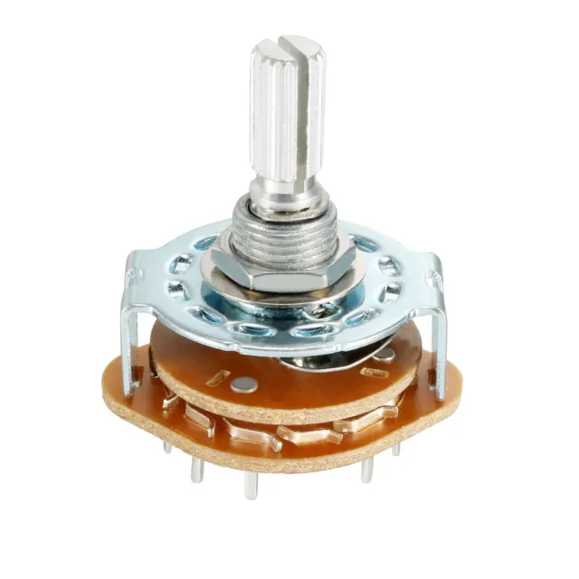 6mm 4P3T 4 Pole 3 Position Selectable Single Deck Band Selector Rotary Switch