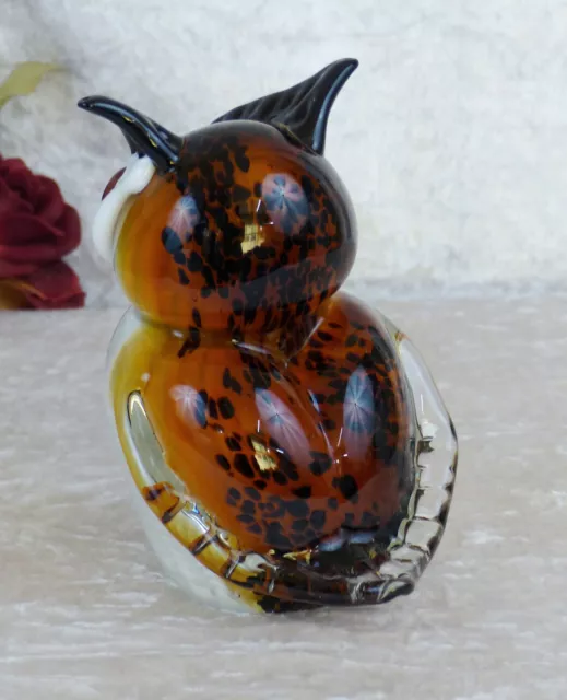 Glasfigur Eule Vogel Figur Uhu Skulptur Murano Art Kristallglas Glaskunst Deko 3