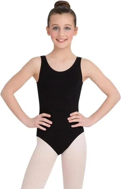 Girls Capezio Classic Tank Leotard Ballet Dance Black Large (10/12)