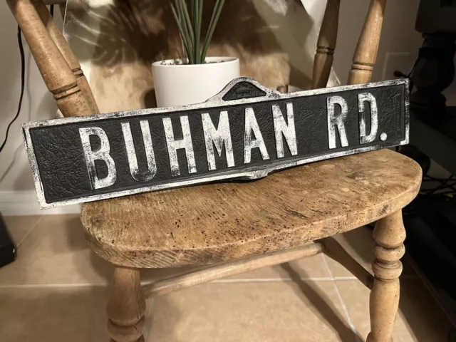 Vintage Buhman Rd Coopersburg Pa Double Sided Early Cast Aluminum Street Sign