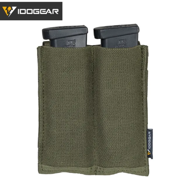 IDOGEAR Tactical Double Magazine Pouch 9mm MOLLE Mag Pouch Pistol Elastic