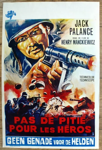 belgian poster A BULLET FOR ROMMEL, JACK PALANCE, Klimovsky, MANCKIEWICZ
