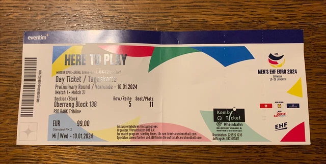 Ticket Collector Allemagne - Pays-Bas Éliminatoires Euro 2019 - 06.09.2019 - Occasion