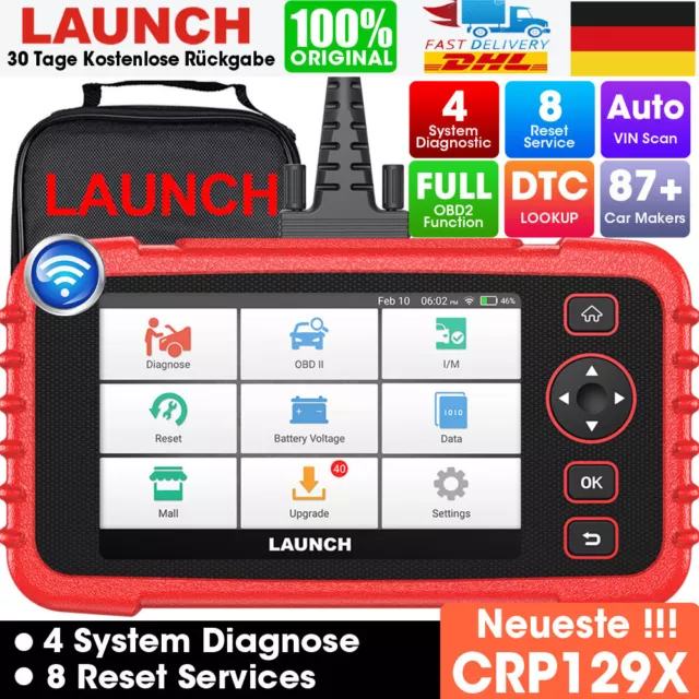 2024 LAUNCH CRP129X KFZ Diagnosegerät Profi OBD2 OBDII Scanner ABS TPMS SAS EPB