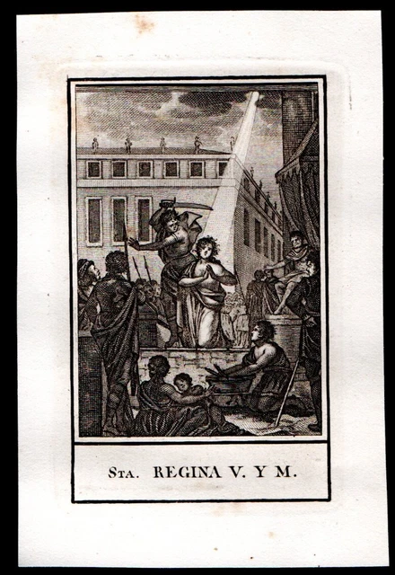 Antico inserzione 1800 de Sta Regina V. y M. santino estampa holy card