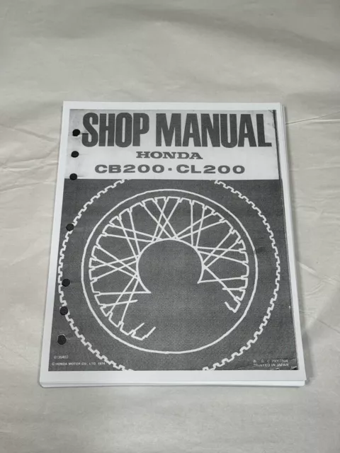3hole Official Factory Dealer Service Shop Repair Manual 73-76 Honda CB200 CL200