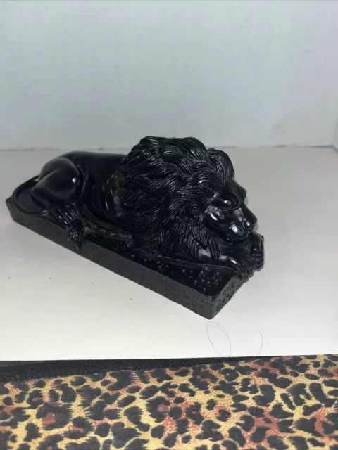 RARE VINTAGE/ANTIQUE LION ON PLINTH STATUE bookend