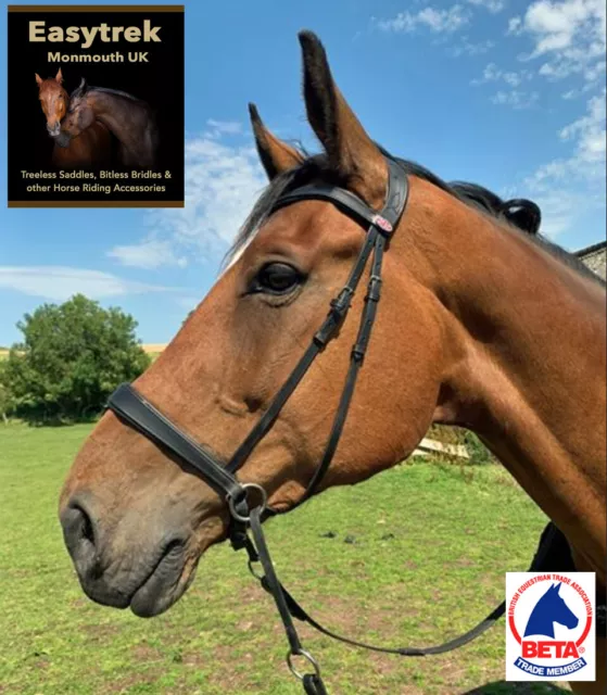 Bitless bridle leather anatomical comfort bit free bridle & gripper reins 🐴