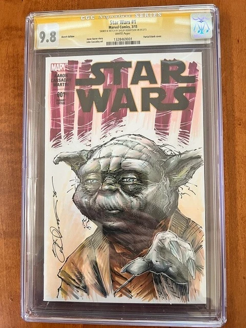 Star Wars #1 Yoda - Shelby Robertson Sketch Cover 3/15- One Of A Kind - 9.8 New